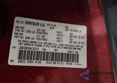 2008 Jeep Liberty Sport from USA, damaged, VIN 1J8GN28KX8W132315